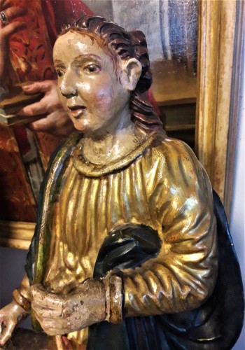 Saint martyr en bois peint et doré, France XVIIe siècle - Louis XIV